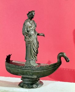 セーヌ川の源の宝物からの女神セクアナの置物、2〜3世紀（ブロンズ）